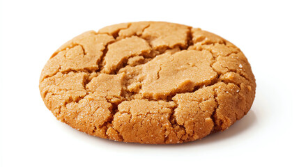 Delicious, cracked cookie on a white isolate background.