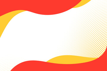 Orange and red abstract fluid solid style wavy bg design in white background with curve lines
