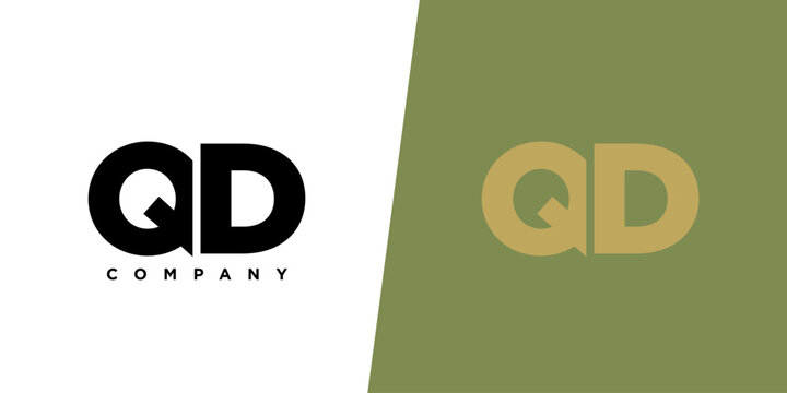 Letter Q and D, QD logo design template. Minimal monogram initial based logotype.