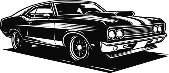 american car shilloutee vector 