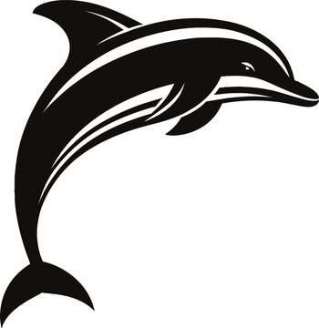recommend clip art: dolphin silhouette isolated on white
