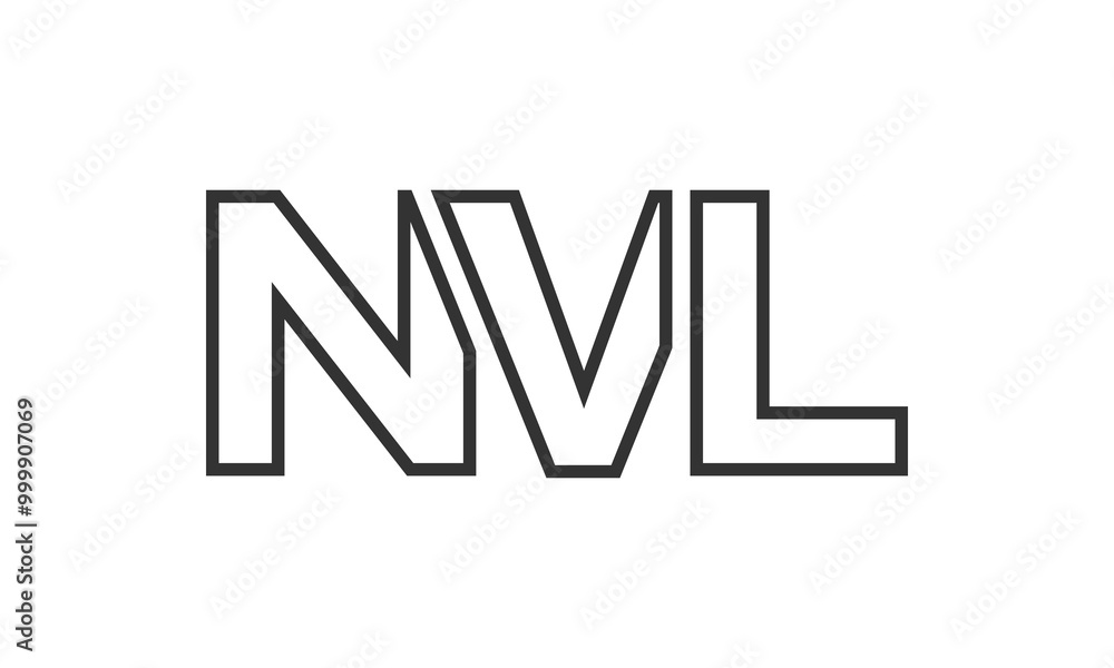Poster nvl logo design template with strong and modern bold text. initial based vector logotype featuring s
