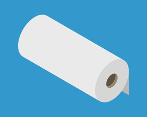 Textile roll vector icon. Paper tube illustration design for kitchen cleaning towel, carpet, scroll whatman, fabric.