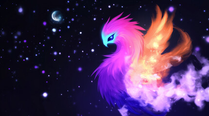 Fototapeta premium fire bird phenix mythology spirit animal 