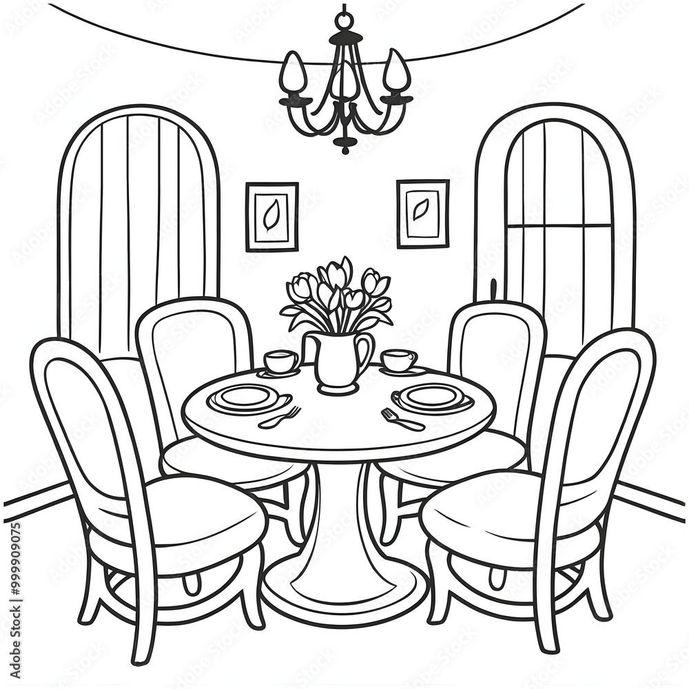 Sticker dining room sketch