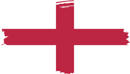 Obraz premium Hand drawn brush stroke flag of England illustration on white background