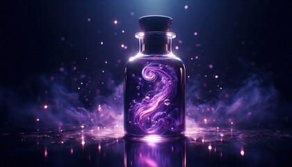 a bottle of magic purple water