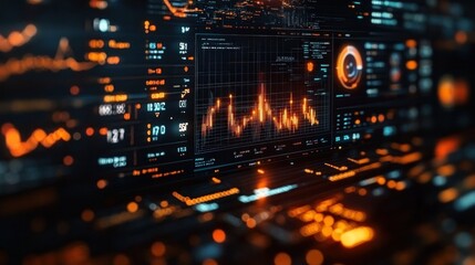 Naklejka premium Sleek Digital Background with Data Visualizations