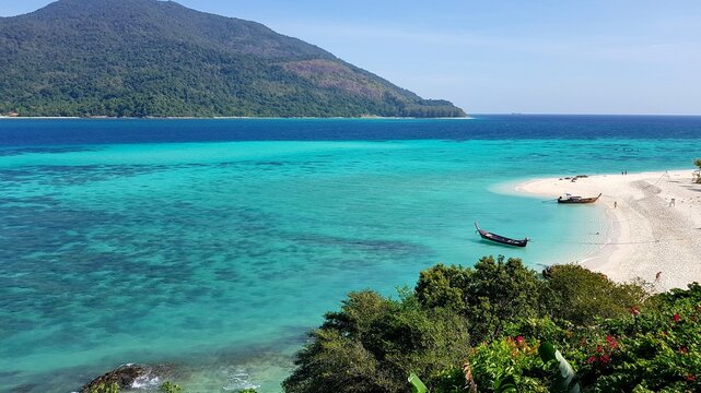 Beautyful ocean beach in koh lipe thailand.