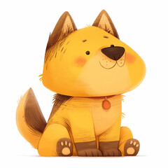 cute flat cartoon shiba inu