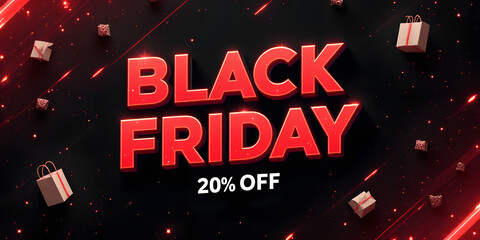 High-impact Black Friday banner with bold red fonts, dynamic animations, shopping icons, and clean design_00001_