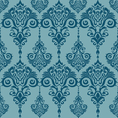 vector, Victorian Damask Pattern, Pastel blue,Vintage style Luxury, Seamless, Oriental Ethnic, Traditional, Aztec Abstract, Design for Surface, Fabric, Clothing, Textiles and Decor.