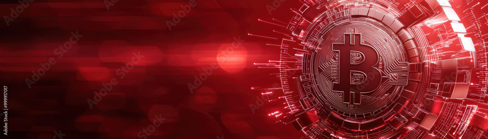 Poster a red background with a large b in the center
