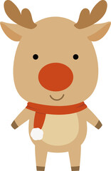 Christmas reindeer vector flat drawing collection.