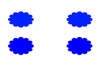 four cloud like like shapes isolates on white background 