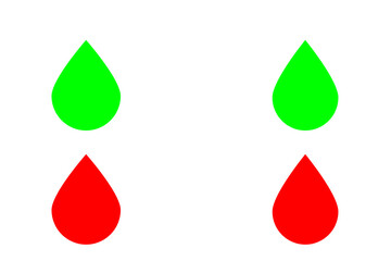 tear shape droplets isolates in white background 