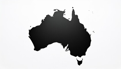 silhouette of a map of Australia on a plain white background