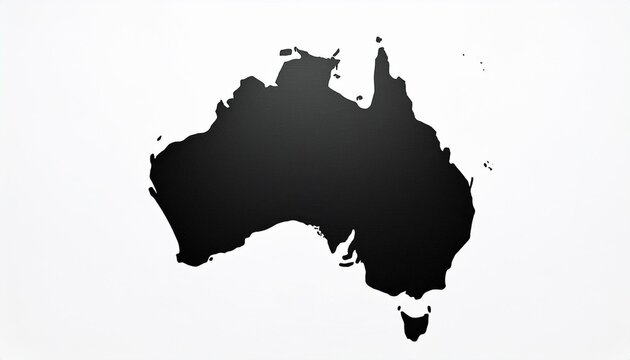 silhouette of a map of Australia on a plain white background