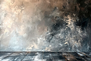 Painterly textured background with dirty wooden floor