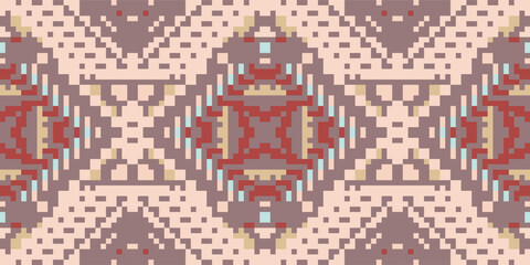 Nordic Islamic Geometric Pattern Backgroundfolk Embroidery, Aztec Geometric Ornament Print. Design for Carpet, Wallpaper, Clothing, Wrapping, Fabric