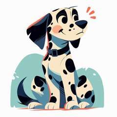 cute flat cartoon dalmatian