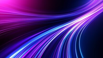 Abstract blue and purple light wavy shapes futuristic banner. Glowing retro waves background