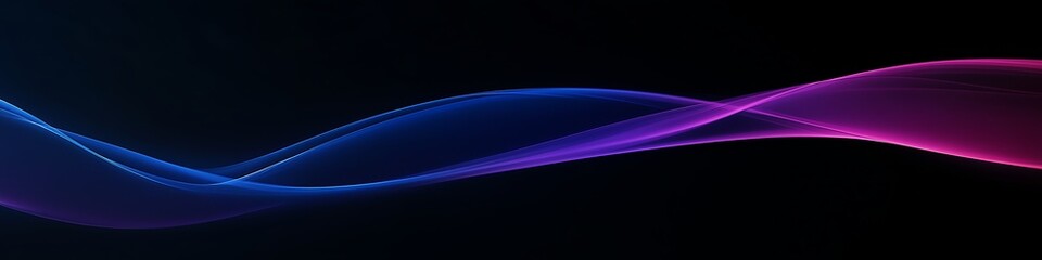 Abstract blue and purple liquid wavy shapes futuristic banner. Glowing retro waves background