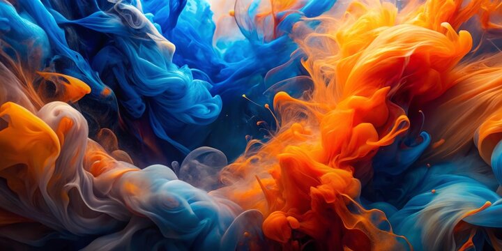 Dynamic blue and orange abstract design ideal for creative projects, featuring vibrant colors that ignite imagination
