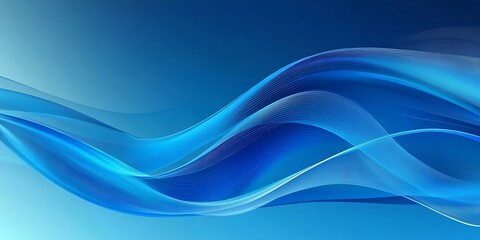 Obraz premium Blue abstract waves on light blue backdrop