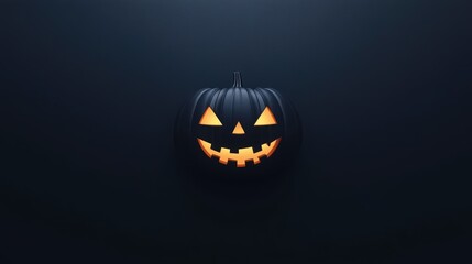 Fototapeta premium Minimal Halloween Pumpkin Backdrop in Dark Setting