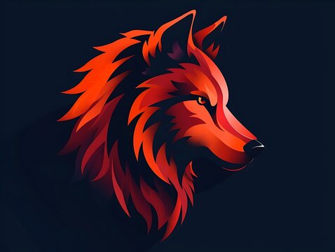 A stylized, vibrant illustration of a wolf's head with striking colors and sharp features.