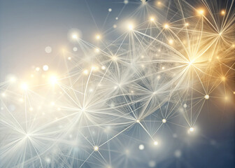 Fototapeta premium mesmerizing network diagram radiates otherworldly aura, showcasing intricate connections and luminous points of light. ethereal blend of colors creates captivating visual experience