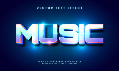 Music editable vector text effect, with modern technology concept