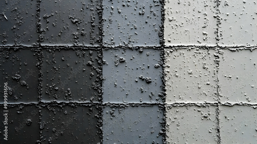Poster textured wall with grayscale gradient and square pattern