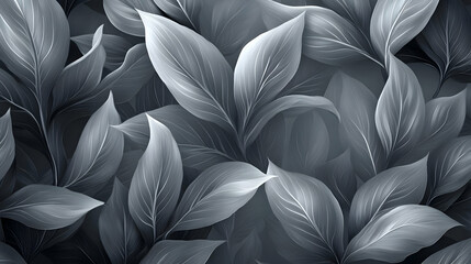 Gray Leaves Abstract Design - Nature's Simple Beauty