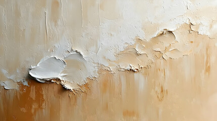 Abstract Art with White and Beige Paint
