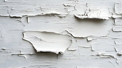 Obraz premium Peeling Paint, White Surface, Cracked Texture, Aged Wall, Rustic Background, Abstract Art