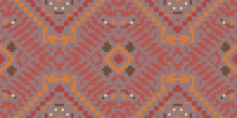 Fabric Design Seamless Abstract Geometric Patternfolk Embroidery, Aztec Geometric Ornament Print. Design for Carpet, Wallpaper, Clothing, Wrapping, Fabric