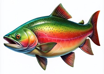 Fototapeta premium Colorful Clipart Illustration of a Salmon Fish Perfect for Nature and Food Related Projects