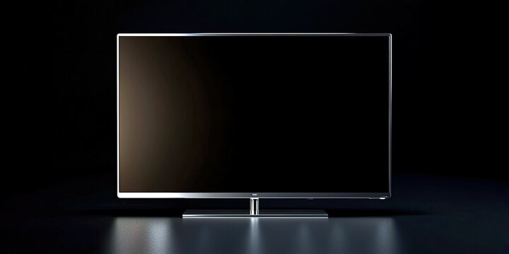 A black flat screen television is turned off