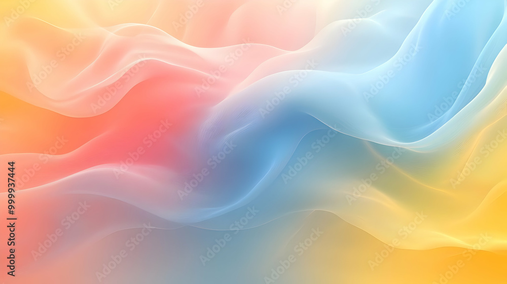 Poster Abstract Colorful Waves: Smooth Gradient Background