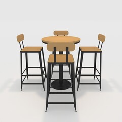 3d render bar table and chair design element. Furniture Collection