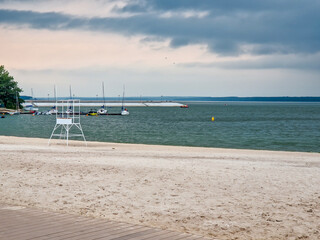 Obraz premium Marina and city beach in Smardzewice, Poland.