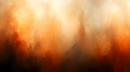 Golden Hour Forest: A Digital Painting of Nature's Tranquility