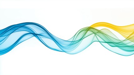 Abstract blue and yellow liquid wavy shapes futuristic banner. Glowing retro waves background