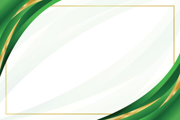 Gold reen curve border on a white certificate or business presentation background