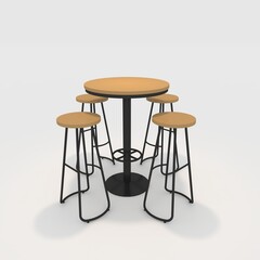 3d render bar table and chair design element. Furniture Collection