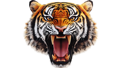 Isolated Logo of Tiger Head on Transparent Background