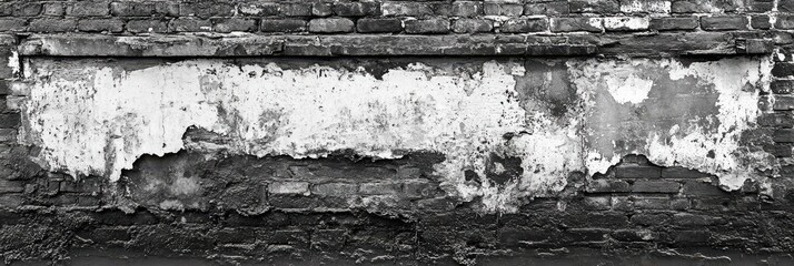 A weathered brick wall with peeling paint, revealing the layers of time and decay beneath