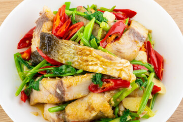 Chinese food spicy white fish fillet
